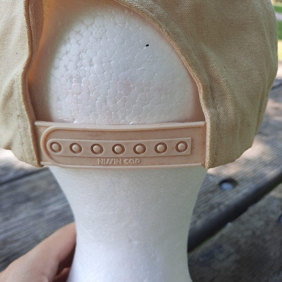 Vintage John Deere Tractor Cream Green Cotton Logo Farmer Snapback Hat OS - Picture 8 of 12